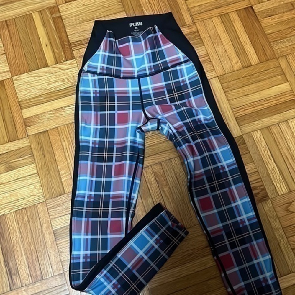 Splits59 Plaid Leggings - Blue, Red, Black